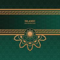 Islamitisch patroon ontwerp achtergrond met meetkundig mandala grens kunst vector