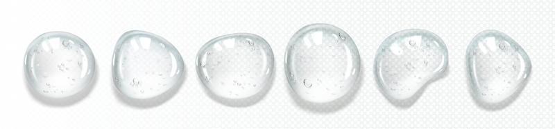 Doorzichtig serum druppels met lucht bubbels vector