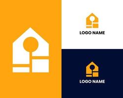 creatief huis slim logo detaillering met schoon achtergrond vector