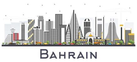 Bahrein stad horizon met grijs gebouwen. vector