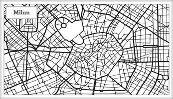 Milaan Italië stad kaart in zwart en wit kleur. vector