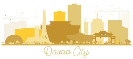 davao stad horizon gouden silhouet. vector