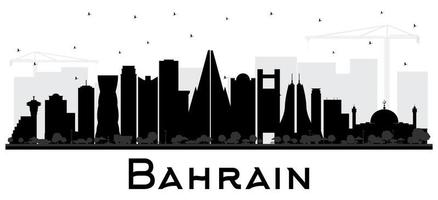 Bahrein stad horizon silhouet met zwart gebouwen geïsoleerd Aan wit. vector