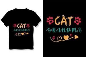 kat typografie of kat grootmoeder t overhemd ontwerp vector