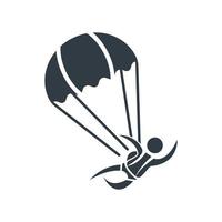 parachute logo icoon ontwerp en symbool Parachutespringen vector