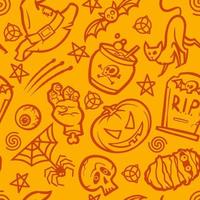 halloween naadloos patroon met pompoenen vector