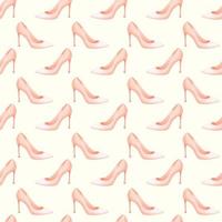patroon met tekenfilm roze prinses schoen Aan wit achtergrond vector