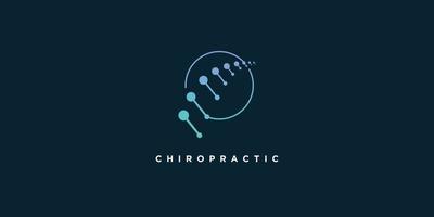 chiropractie logo ontwerp met gemakkelijk en creatief concept vector