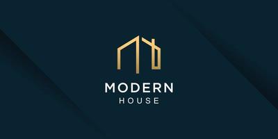 huis logo ontwerp met modern uniek concept vector