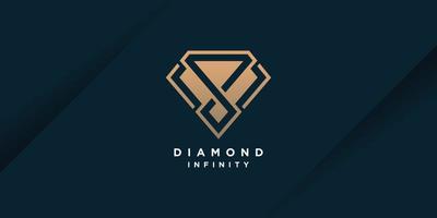 diamant logo ontwerp met gemakkelijk en creatief concept vector