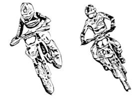 motorcross sprong silhouet vector geïsoleerd op een witte achtergrond.