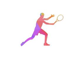 badminton speler jong Mens in silhouet geïsoleerd vector