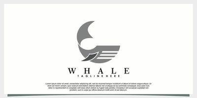 walvis logo ontwerp met creatief concept vector