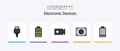 apparaten lijn gevulde 5 icoon pak inclusief . TV. Scherm. hd. elektrisch. creatief pictogrammen ontwerp vector