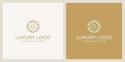 luxe bloem schoonheid logo met abstract lijn model. vector