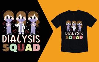 dialyse ploeg t shirt, verpleegster Valentijnsdag dag t overhemd vector