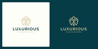 luxe logo ontwerpconcept, bloem lotus logo, beauty of spa logo sjabloon vector