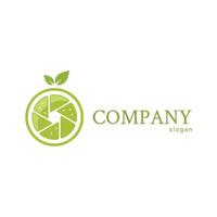 citroen camera logo fruit vitamine c vector