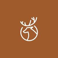 monogram hert buck gewei logo vector