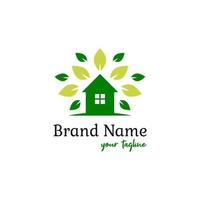 natuur blad groen huis logo vector
