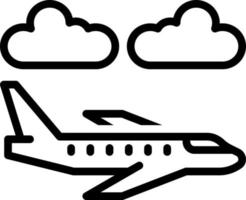 lijn pictogram voor vliegtuig vector