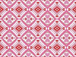 abstract schattig valentijnsdag dag liefde hart roze motief meetkundig tribal etnisch ikat volk oosters inheems patroon traditioneel ontwerp achtergrond,tapijt,behang,kleding,stof,verpakking,print,streep vector