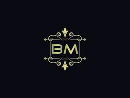 brief bm logo icoon, eerste bm luxe logo brief vector