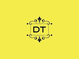kleurrijk dt logo icoon, minimalistische dt luxe brief logo voorraad vector