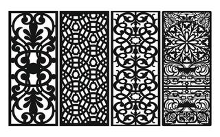 decoratief bloemen patronen, meetkundig sjabloon voor cnc laser snijdend vector