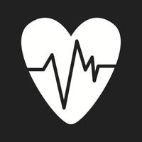 mooi hart ecg vector glyph icoon