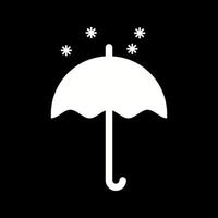 mooi sneeuw in paraplu glyph vector icoon