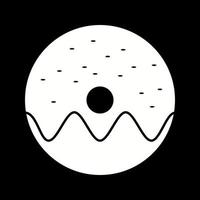 mooi donut besprenkeld glyph vector icoon