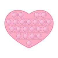 knallen speelgoed- roze hart silicium speelgoed- voor friemelt. verslavend anti stress speelgoed- in pastel roze kleur. bubbel zintuiglijk ontwikkelen speelgoed- voor kinderen vingers. vector illustratie geïsoleerd