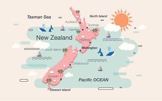 Nieuw-Zeeland kaart Vector
