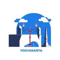 Yogyakarta stad reizen vector