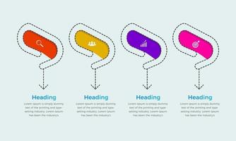 gemakkelijk infographic presentatie ontwerp sjabloon, concept van 4 stappen vector van bedrijf ontwikkeling infographic ontwerp