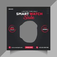 pols kijk maar uitverkoop korting sjabloon. SmartWatch Product uitverkoop sociaal media post vector. apparaatje Product reclame sjabloon ontwerp.klok bedrijf promotionele sjabloon. vrij vector