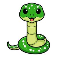 schattig groen boom Python tekenfilm vector