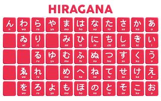 Hiragana-alfabet vector