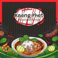 hand- getrokken kaeng pheto de authentiek Thais voedsel achtergrond vector