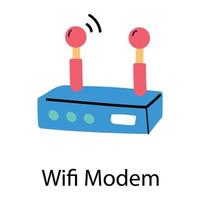 trendy wifi-modem vector