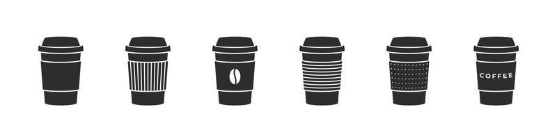 koffie pictogrammen. koffie kop pictogrammen. divers cups van koffie. vector illustratie