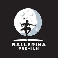 vrouw ballerina vector logo ontwerp