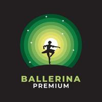 vrouw ballerina vector logo ontwerp
