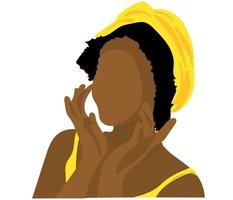 Afrikaanse Amerikaans vrouw vervelend een geel zijde sjaal vector