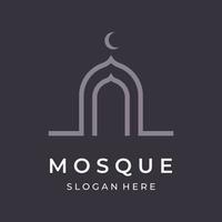 uniek, modern en creatief luxe moskee logo sjabloon met monogram.logo voor islamitisch, ramadan, bedrijf. vector