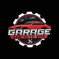 garage en auto spa logo ontwerp sjabloon vector