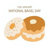 15 januari is nationaal bagel dag vector illustratie