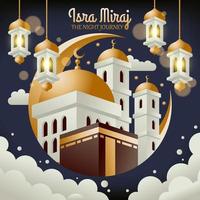 isra miraj de nacht reis vector