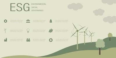 esg concept. informatie banier oproepen naar herdenken deze van het bedrijf bijdrage naar milieu, sociaal problemen. vector illustratie